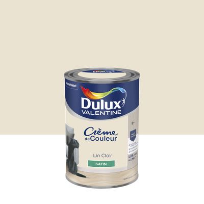 Peinture Crème de couleur Lin Clair satin 1,25 L - DULUX VALENTINE