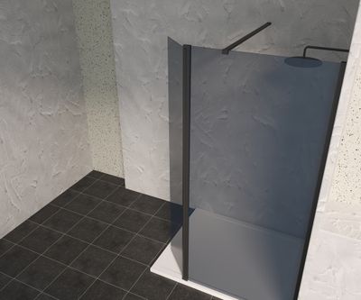 Déflecteur pivotant 40x200 cm profilé noir verre fumé 8 mm Signature - OCEA