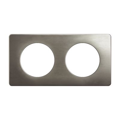 Plaque de finition 2 postes Acier satiné - Céliane LEGRAND