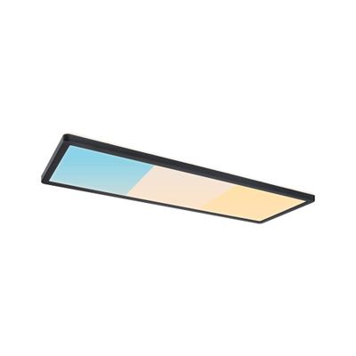 Plafonnier LED salle de bain IP44 2030 lumens lumière blanc variable 56x20cm Noir - Atria Shine PAULMANN