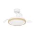 Ventilateur de plafond silencieux à pales rétractables LED + télécommande Blanc/bois Ø83cm - Malpica EGLO