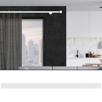 Tringle à rideaux en métal 1.50 m diam 28 mm Finition Blanc mat - MOBOIS