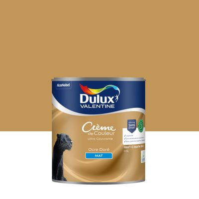 Peinture crème de couleur Ocre doré mat 0,5L - DULUX VALENTINE