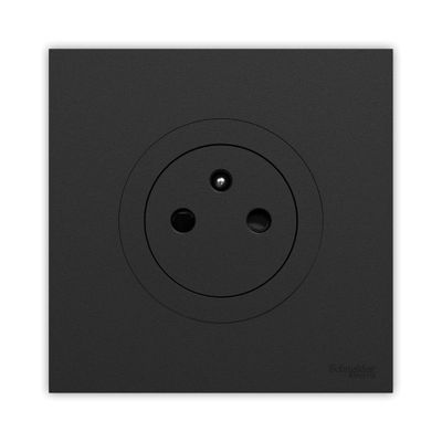 Prise affleurante 2 pôles + terre complète Odace 2025 noir - SCHNEIDER ELECTRIC