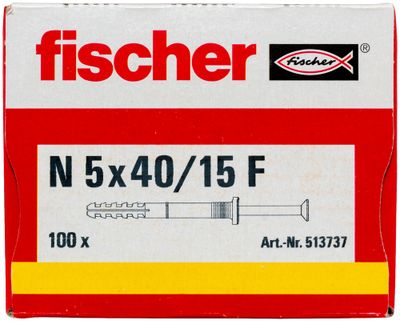 Chevilles à frapper N-F 5 x 40 par 100 FISCHER