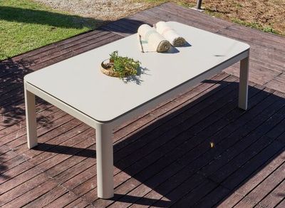 Table de jardin à rallonge DARIUS aluminium crème 230/350 x 120 cm, Livraison à domicile incluse - PROLOISIRS