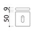 Rosaces de porte carrées à clé Mira aluminium nickel mat 50 x 50 mm ALPERTEC