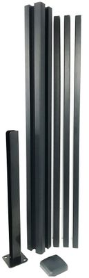 Poteau - P-MEX - Gris Anthracite 7016 - 80 x 80 mm - H 95 cm - Avec platine - MOREY