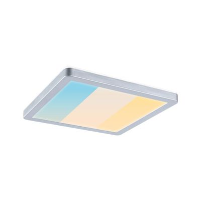 Plafonnier LED salle de bain IP44 1160 lumens lumière blanc variable 19x19cm Chrome - Atria Shine PAULMANN