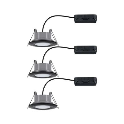 Spots LED encastrables salle de bain IP65 et BBC orientables whiteswitch Noir par 3 - Calla PAULMANN