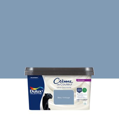 Peinture crème de couleur Bleu Vintage velours 2,25L - DULUX VALENTINE
