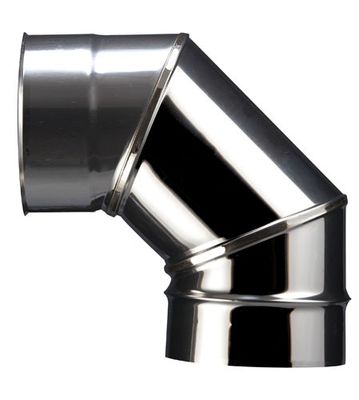 Coude de raccordement à 90 degrés en inox soudé facette diamètre 150 mm POUJOULAT
