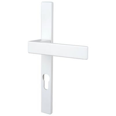 Poignées de porte sur plaques étroites à cylindre Loft blanc mat ALPERTEC
