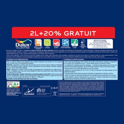 Peinture Boiseries Laque Acrylique Valénite Blanc Brill 2 L+20% - DULUX VALENTINE