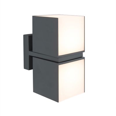 Applique extérieur LED 2 têtes orientables Cuba gris IP54 1000 lumens blanc chaud - COREP