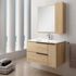 Meuble de salle de bains Reign + vasque centrée 2 tiroirs 1 porte L100 x H48 x P46 cm bois mélaminé chêne clair - EGORE