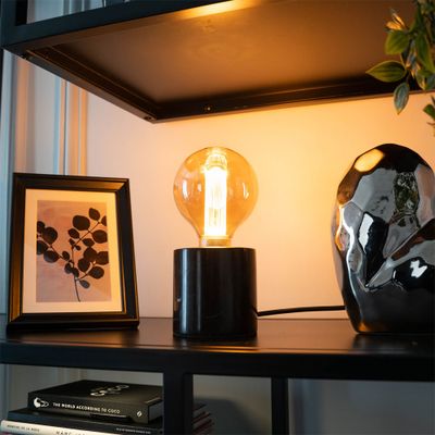 Ampoule LED G95 Hologramme globe verre ambré 4 W = 200 Lumens blanc chaud - XANLITE