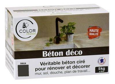 Béton déco DUBLIN 5kg + Liant 2L  - COLOR FRANCE