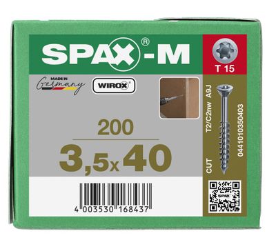 Vis mdf T-star 3,5 x 40 mm par 200 SPAX