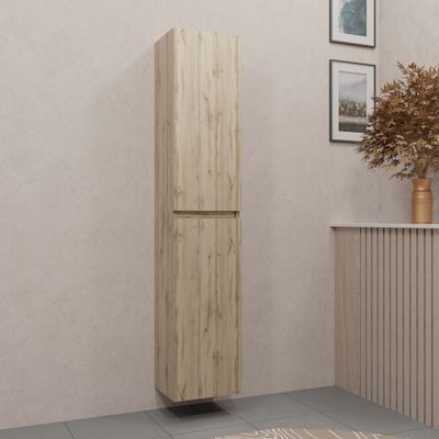Colonne de salle de bains Timber L30 x H150 x P25 cm MDF chêne - AURLANE