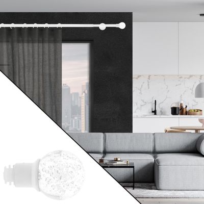 Embout déco bulles à visser en métal diam 20 mm Finition Blanc mat - MOBOIS