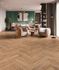 Sol stratifié bâton rompu décor chêne K450 FIREBRAND ép 8 mm 12,6 x 63 cm AC5 compatible pièce humide paquet de 0,87 m² AJ TIMBER