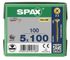 Vis tête fraisée PZ 5 x 100 mm par 100 SPAX