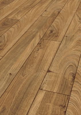 Sol stratifié décor chêne bronze EVEREST ép 12 mm 18,8 x 184,5 cm AC5 paquet de 1,387 m² KRONOTEX