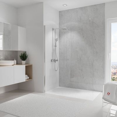 Panneau mural de douche 150x255 cm pierre gris DécoDesign Brio - SCHULTE