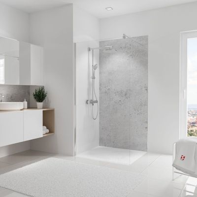 Panneau mural de douche 100x210 cm pierre gris clair DécoDesign Softtouch - SCHULTE