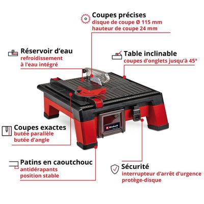 Coupe carreaux te-tc 18/115 liso