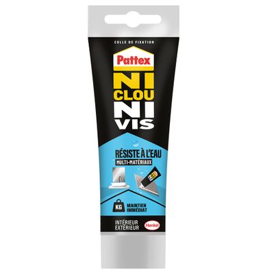 Colle de fixation polymère Ni Clou Ni Vis Multi Matériaux résistant à l'eau blanc tube 142 g - PATTEX