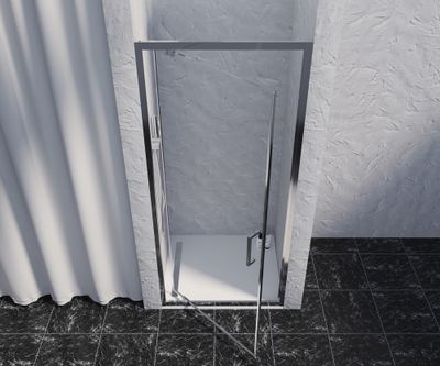 Porte de douche pivotante 90x200 cm profilé chrome verre transparent 8 mm Signature - OCEA
