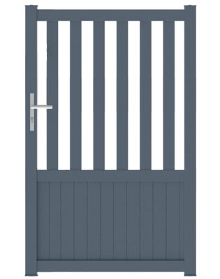 Portillon aluminium CHAMBERY l.1,00 x H.1,60 m gris JARDIMAT