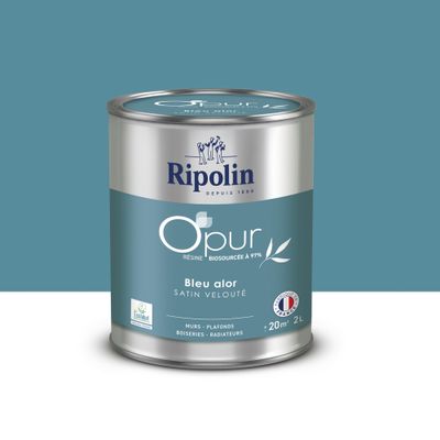 Peinture O'PUR Satin BLEU ALOR 2 L - RIPOLIN