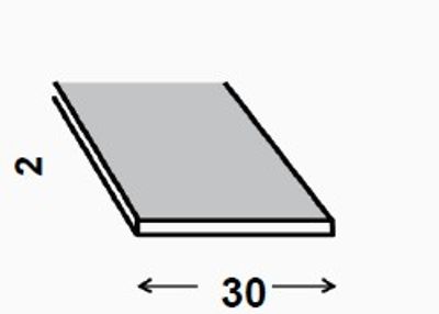 Profilé plat aluminium laqué anthracite 30 x 2 mm 2,50 m CQFD