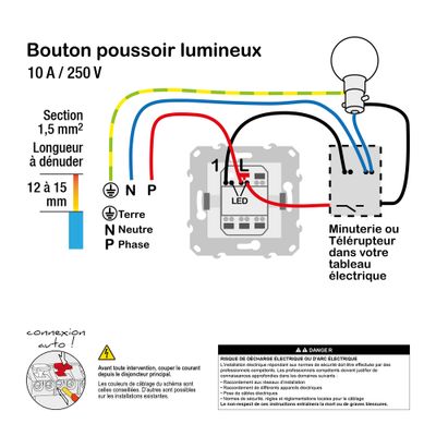 Bouton poussoir avec témoin lumineux aluminium - Unica SCHNEIDER ELECTRIC