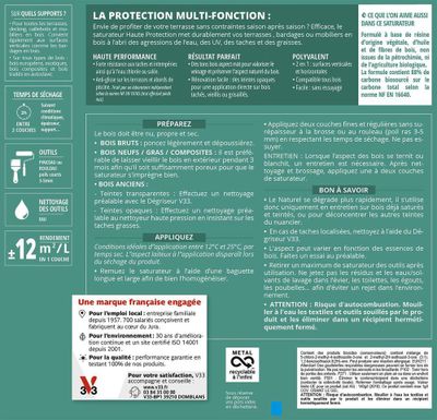 Saturateur Haute Protection chêne clair mat 5 L + 1 L Gratuit - V33