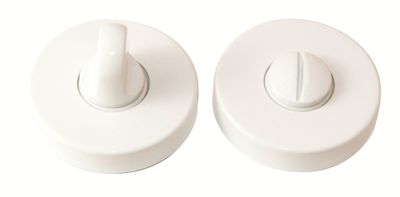 Rosaces de portes rondes à condamnation Mira blanc mat diamètre 50 mm  ALPERTEC