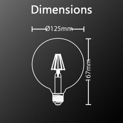Ampoule G125 fumée E27 4 W = 230 Lumens blanc chaud XANLITE