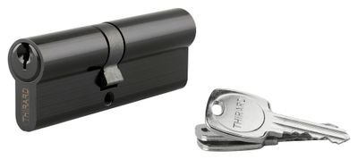 Cylindre de serrure double entrée 40 x 50 mm STD noir 3 clés THIRARD