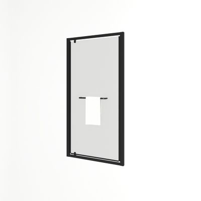 Porte de douche pivotante 100x195 cm profilé noir verre transparent 6 mm Serenity - OCEA