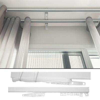 Tringle ouverture en métal 1 coté de 1,50m 24 x 16 mm Finition Blanc - MOBOIS