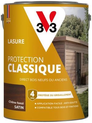 Lasure Protection Classique 4 ans chêne foncé 5 L - V33