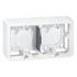 Cadre double horizontal profondeur 40mm 4 modules blanc Mosaic LEGRAND