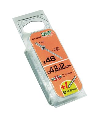 Rivets aveugle 4,8 x 12 mm aluminium acier par 48