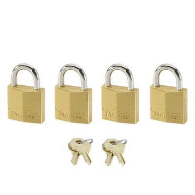 Cadenas à clés largeur 20 mm en laiton s'entrouvant par 4 MASTER LOCK
