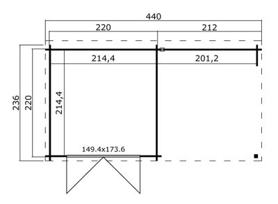 Abri de jardin en bois Sophy 4,60 m² + 4,31 m² LASITA MAJA Livraison à domicile incluse