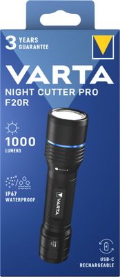 Lampe torche LED puissante rechargeable 1000 lumens - Night Cutter VARTA