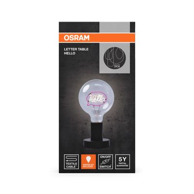 Lampe à poser avec ampoule à message néon E27 Hello 1,2W - OSRAM